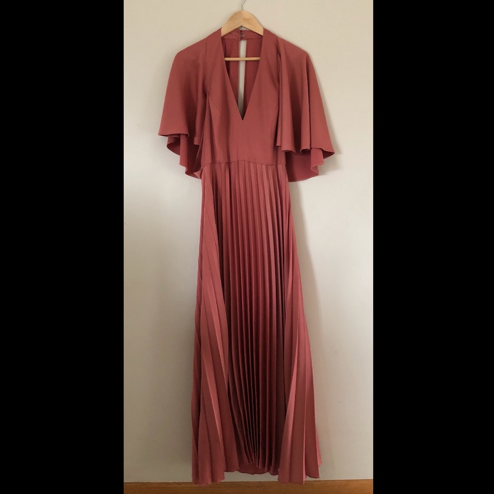 ASOS mauve dress cape sleeves Size 10